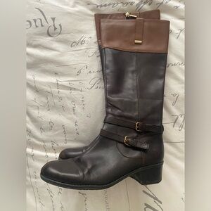Bandolino Womens Carlotta
Leather Tall Riding Boot Brown Black Size 10M